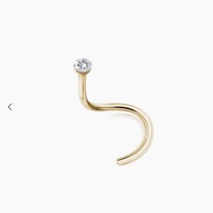 Maria Tash 14K Gold and Diamond Nostril Piercing - Right bend
